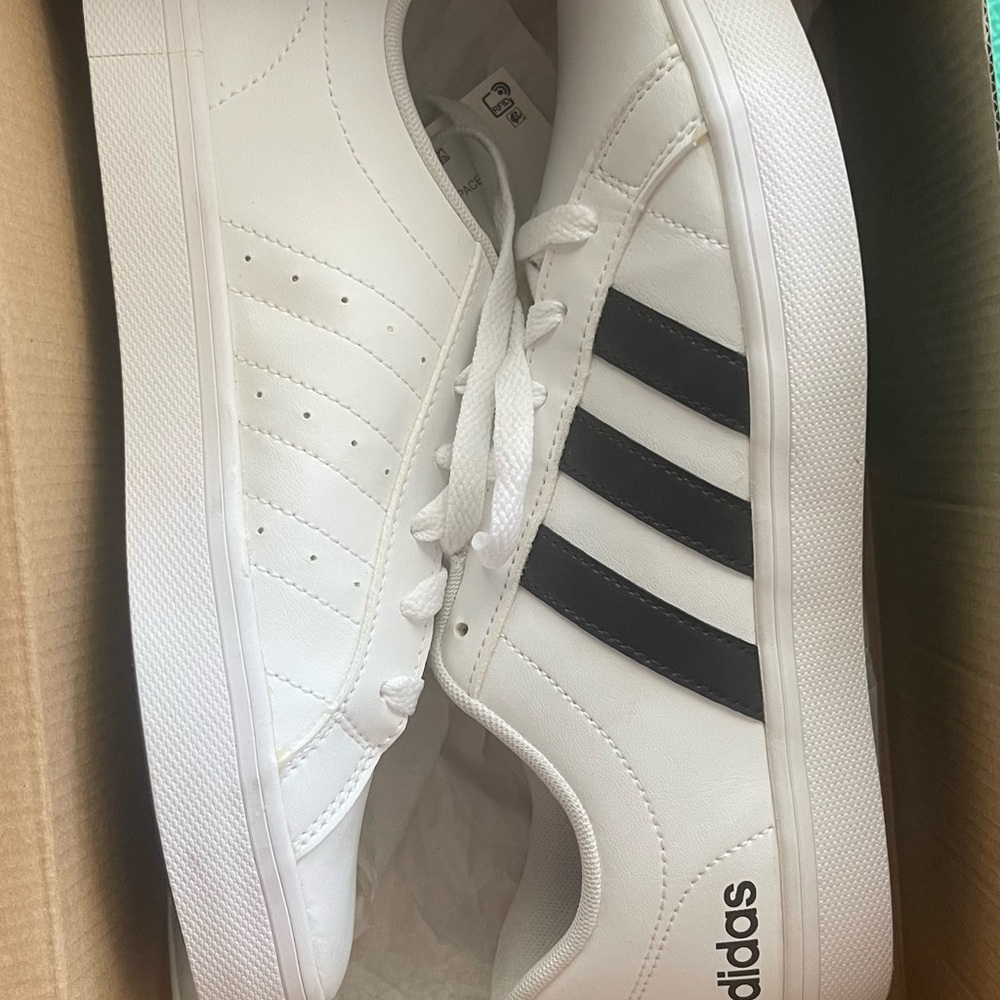 Adidas White and Black Athletic Sneakers Classic Design